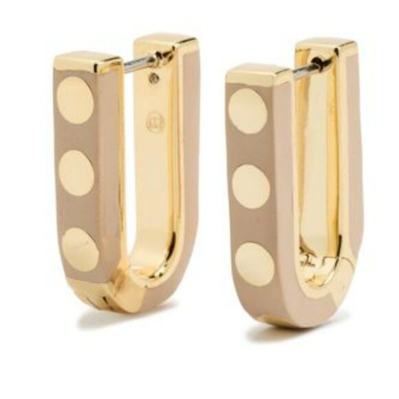 Gorjana Gold Asher Link Hoops Earrings in Stone - Picture 1 of 3